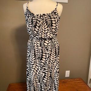 Black and off white midi dress